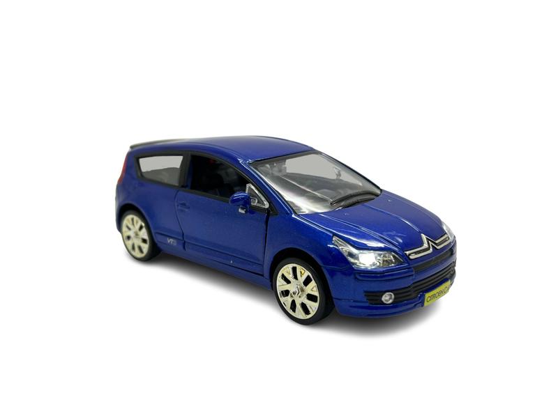 Miniatura Citroen C4 VTR Azul Acende Luz e Som 1:32 - RMZ